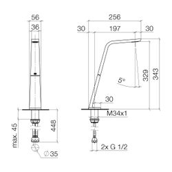 Dornbracht CL.1 Waschtisch-Standauslauf ohne Ablaufgarnitur 13717705 Dark Plati... DORNBRACHT-13717705-99 4029011796197 (Abb. 1)