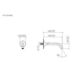 Dornbracht Waschtisch-Wandauslauf Vaia ohne Ablaufgarnitur Ausladung 190mm, Cha... DORNBRACHT-13800809-46 4099477090641 (Abb. 1)