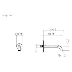 Dornbracht Wannenauslauf Meta für Wandmontage, Ausladung 200mm, Anschluss 1/2",... DORNBRACHT-13801660-26 4099477186306 (Abb. 1)