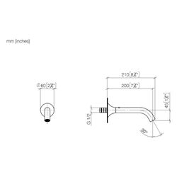 Dornbracht Wannenauslauf Vaia für Wandmontage Ausladung 200mm, Dark Bronze gebü... DORNBRACHT-13801809-43 4099477462981 (Abb. 1)