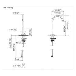 Dornbracht Kaltwasser-Armatur Vaia schwenkbar Ausladung 150mm, Platin gebürstet... DORNBRACHT-17872809-06 4099477319230 (Abb. 1)