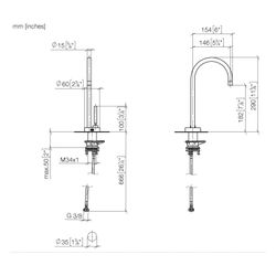 Dornbracht Kaltwasser-Armatur Tara, Ausladung 146mm, max. 3,8l/min, Champagne 2... DORNBRACHT-17872888-47 4099477380285 (Abb. 1)