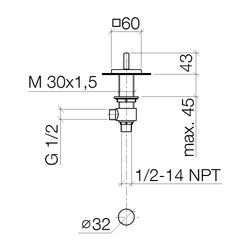 Dornbracht MEM Seitenventil rechtsschließend 20000782 Dark Platinum matt... DORNBRACHT-20000782-99 4029011808982 (Abb. 1)