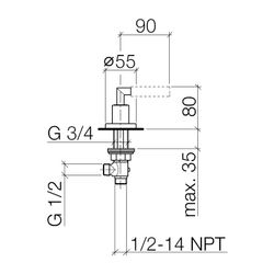 Dornbracht Seitenventil für Tara Classic, Platin matt, 20000881-06... DORNBRACHT-20000881-06 4029011184932 (Abb. 1)