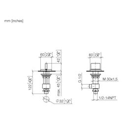 Dornbracht Seitenventil Mem, eckig, linksschließend, warm, lineare Struktur, Ro... DORNBRACHT-20005783-39 4099477399591 (Abb. 1)