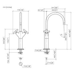 Dornbracht Waschtisch-Einlochbatterie Tara, erhöhter Standfuß, 200mm, max. 7l/m... DORNBRACHT-22533892-39 4099477346670 (Abb. 1)