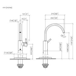 Dornbracht Waschtisch-Einhandbatterie Meta mit Standrohr, Ausladung 202mm, schw... DORNBRACHT-22584661-43 4099477463490 (Abb. 1)