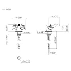 Dornbracht Bidet-Einlochbatterie Madison mit Ablaufgarnitur, Ausladung 125mm, D... DORNBRACHT-24510360-43 4099477488660 (Abb. 1)