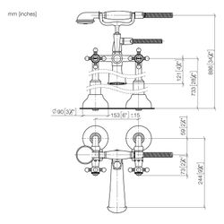 Dornbracht Wannen-Zweilochbatterie Madison für freistehende Montage mit Handbra... DORNBRACHT-25943360-42 4099477288260 (Abb. 1)