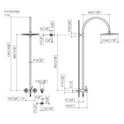 Dornbracht VAIA Shower Pipe mit Brausebatterie 26632809 platin matt... DORNBRACHT-26632809-06 4029011892998 (Abb. 1)