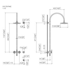 Dornbracht Tara Shower Pipe mit Brausebatterie 26632892 platin matt... DORNBRACHT-26632892-06 4029011900167 (Abb. 1)