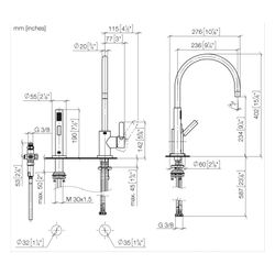 Dornbracht Spülbrausegarnitur mit runder, automatischer Umschalter Armaturenhöh... DORNBRACHT-27731970-47 4099477091495 (Abb. 1)