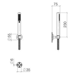 Dornbracht Schlauchbrausegarnitur Meta FlowReduce 6,8l/min Rosette 55mm, Go... DORNBRACHT-27806625-370010 4099477433981 (Abb. 1)