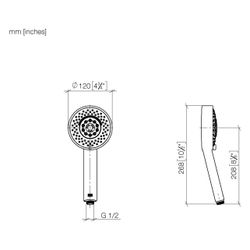 Dornbracht Handbrause 120mm 15l/min G 1/2", Dark Brass gebürstet, 28012979-39... DORNBRACHT-28012979-39 4099477347592 (Abb. 1)