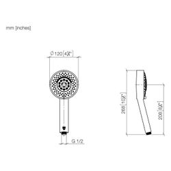 Dornbracht Handbrause 120mm 15l/min G 1/2", Chrom, 28012979-00... DORNBRACHT-28012979-00 4029011521324 (Abb. 1)