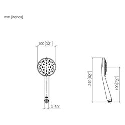 Dornbracht Handbrause FlowReduce 100mm 6,8l/min G 1/2", Messing gebürstet 2... DORNBRACHT-28018979-280010 4099477119083 (Abb. 1)