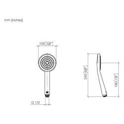 Dornbracht Handbrause FlowReduce 100mm 5l/min G 1/2", Platin, 28025979-0800... DORNBRACHT-28025979-080010 4099477250915 (Abb. 1)