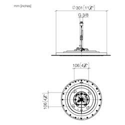 Dornbracht Regenbrause für Deckeneinbau mit Licht Metall D 300mm Pure Rain 12l/... DORNBRACHT-28034970-37 4099477434704 (Abb. 1)