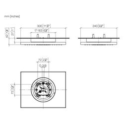 Dornbracht Regenbrause Symetrics für Deckenanbindung 300x240mm 12l/min 6l/min, ... DORNBRACHT-28041980-00 4029011951657 (Abb. 1)