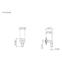 Dornbracht Wandanschlussbogen Vaia, Brauseabgang 3/8", Anschluss 1/2", 60mm, Da... DORNBRACHT-28450809-19 4099477074092 (Abb. 1)