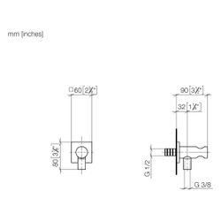 Dornbracht Wandanschlussbogen mit integriertem Brausehalter Rosette 60x60mm Ans... DORNBRACHT-28490970-27 4099477208367 (Abb. 1)