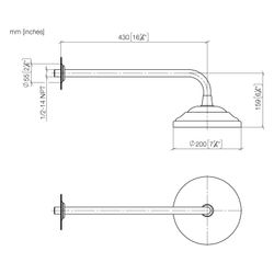 Dornbracht Regenbrause mit Wandanbindung Madison 14l/min, Ausladung 435mm, Bron... DORNBRACHT-28545977-42 4099477289007 (Abb. 1)
