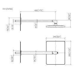 Dornbracht Regenbrause mit Wandanbindung Ausladung 450mm 300x240mm 14l/min G 1/... DORNBRACHT-28761710-06 4099477493176 (Abb. 1)
