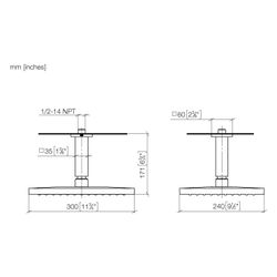 Dornbracht Regenbrause Symetrics mit Deckenanbindung FlowReduce 300x240mm 6,8l/... DORNBRACHT-28770980-27 4099477506043 (Abb. 1)