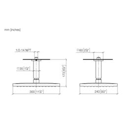 Dornbracht Regenbrause Symetrics mit Deckenanbindung 300x240mm 14l/min, Dark Ch... DORNBRACHT-28771980-19 4099477506241 (Abb. 1)