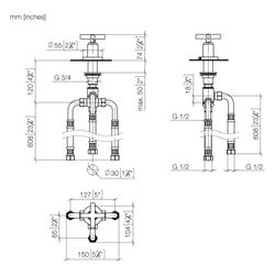 Dornbracht Zweiwege-Umstellung Tara für Wannenrandmontage, 32mm, 1/2", 64,9l/mi... DORNBRACHT-29140892-39 4099477348407 (Abb. 1)