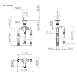 Dornbracht Zweiwege-Umstellung, Wannenr. aut. Umstellung, 32mm, 50mm 64,9l/min ... DORNBRACHT-29140979-43 4099477465364 (Abb. 1)