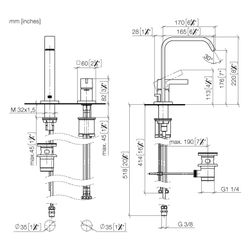 Dornbracht Waschtisch-Zweilochbatterie IMO starrer Auslauf 165mm, 4,5l/min, Gol... DORNBRACHT-29217671-37 4099477436357 (Abb. 1)