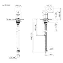 Dornbracht Wannen-Einhandbatterie Vaia für Wannenrandmontage, 78mm, max. 35,7l/... DORNBRACHT-29300809-43 4099477465395 (Abb. 1)