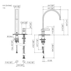Dornbracht Zweilochbatterie Mem, mit Einzelrosetten, schwenkbar, Ausladung 241m... DORNBRACHT-32815682-00 4099477122847 (Abb. 1)