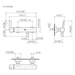 Dornbracht Waschtisch-Zweilochbatterie IMO mit Ablaufgarnitur Ausladung 165mm, ... DORNBRACHT-33301670-37 4099477436548 (Abb. 1)
