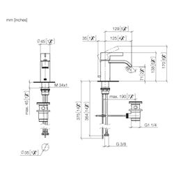 Dornbracht Wannen-Einhandbatterie IMO für Wandmontage ohne Garnitur Ausladung 1... DORNBRACHT-33500671-99 4099477159676 (Abb. 1)