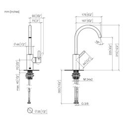Dornbracht Waschtisch-Einhandbatterie Meta o. Ablaufg., Ausladung 167mm, schwen... DORNBRACHT-33505661-27 4099477188300 (Abb. 1)
