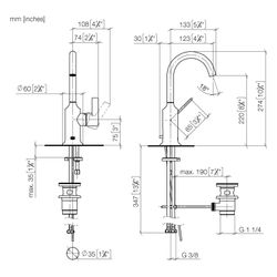 Dornbracht VAIA Waschtisch-Einhandmischer mit Ablaufgarnitur 33510809 Dark Plat... DORNBRACHT-33510809-99 4029011745461 (Abb. 1)