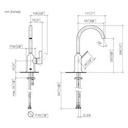 Dornbracht Waschtisch-Einhandbatterie Vaia o. Ablaufg., schwenkbar, Ausladung 1... DORNBRACHT-33521809-46 4099477092522 (Abb. 1)