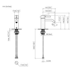 Dornbracht Waschtisch-Einhandbatterie Meta o. Ablaufg., Ausladung 135mm, starr,... DORNBRACHT-33522660-93 4029011946325 (Abb. 1)
