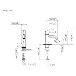 Dornbracht Waschtisch-Einhandbatterie Vaia o. Ablaufg., starr, Ausladung 106mm,... DORNBRACHT-33522809-39 4099477348810 (Abb. 1)