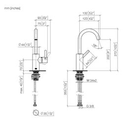 Dornbracht Waschtisch-Einhandbatterie Meta o. Ablaufg., Ausladung 123mm, schwen... DORNBRACHT-33525661-43 4099477465784 (Abb. 1)