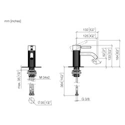 Dornbracht Waschtisch-Einhandbatterie Meta o. Ablaufg., 125mm, facettierte Stru... DORNBRACHT-33530660-37 4099477437125 (Abb. 1)