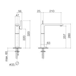 Dornbracht LULU Waschtisch-Einhandmischer mit erhöhtem Standfuß 33534710 platin... DORNBRACHT-33534710-06 4029011445026 (Abb. 1)