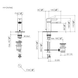 Dornbracht Bidet-Einhandbatterie IMO starrer Auslauf 125mm, 4,5l/min, Gold gebü... DORNBRACHT-33600671-37 4099477437453 (Abb. 1)