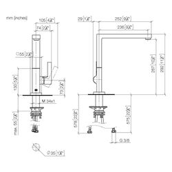 Dornbracht Einhebelmischer Lot schwenkbarer Auslauf 236mm, 8l/min, Chrom... DORNBRACHT-33800680-00 4099477122762 (Abb. 1)