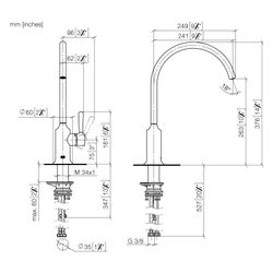 Dornbracht Einhebelmischer Vaia, für Spül-/Profibrause, Ausladung 241mm, max. 7... DORNBRACHT-33826809-39 4099477400839 (Abb. 1)