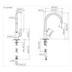 Dornbracht Einhebelmischer Tara Ultra, für Spül-/Profibrause, Ausladung 241mm, ... DORNBRACHT-33836875-42 4099477243399 (Abb. 1)