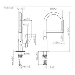 Dornbracht Einhebelmischer Sync Profi schwenkbar, Ausladung 200mm, max. 9,5l/mi... DORNBRACHT-33865895-47 4099477093482 (Abb. 1)