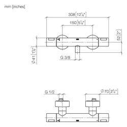 Dornbracht Brause-Thermostat für Wandmontage mit Mengenregulierung FlowReduce, ... DORNBRACHT-34444979-27 4099477405773 (Abb. 1)
